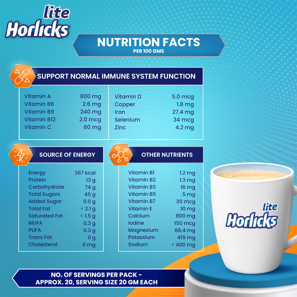 Horlicks Lite Regular Malt Flavour